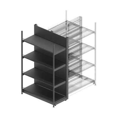 MINIRACK SHELVING UNIT (WITH FRONT UPRIGHT) DBP